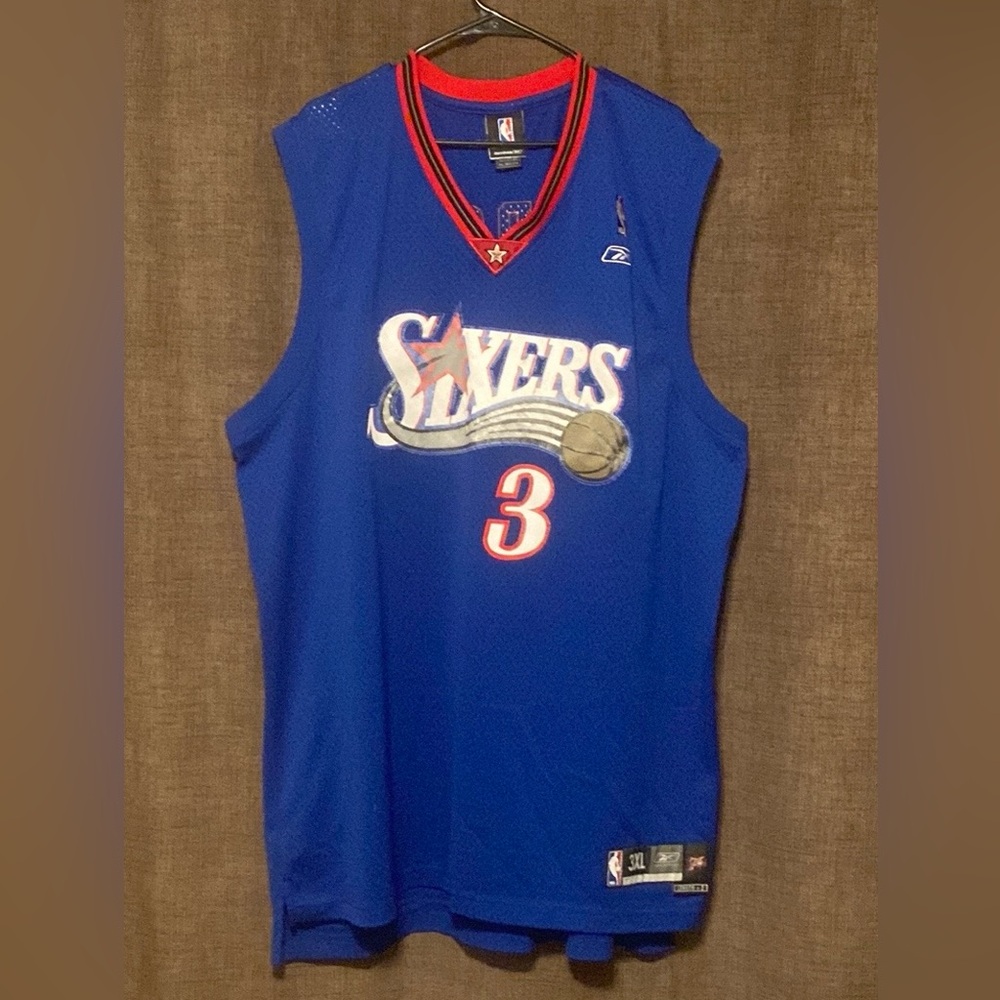 Vintage Reebok NBA Philadelphia 76ers Allen Iverson jersey Men’s 3XL (Length +2)